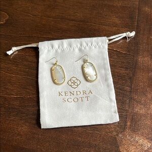Kendra Scott Gold and White Earrings